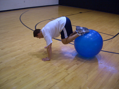 stability ball ab tucks