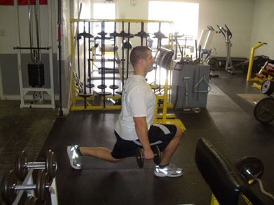 Backwards DB Lunges