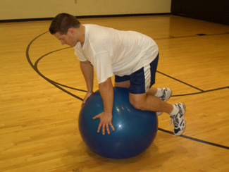 exercise ball kneel and balance