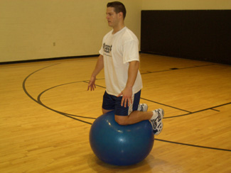 stability ball kneel and balance