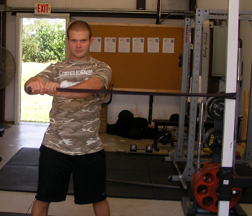 Standing Band Abdominal Twists Exercise