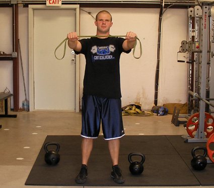 resistance band rear deltoid fly exercise