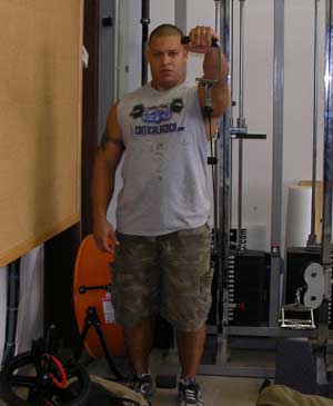 Standing Front Cable Raise shoulder exercise