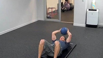 Medicine Ball Crunches Start Position
