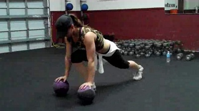Medicine Ball Pushup Start Position