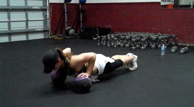 Medicine Ball Pushup Finish Position
