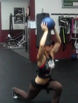 Medicine Ball Split Jumps Finish Position