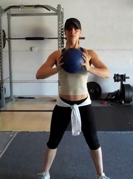 Medicine Ball Squats Start Position