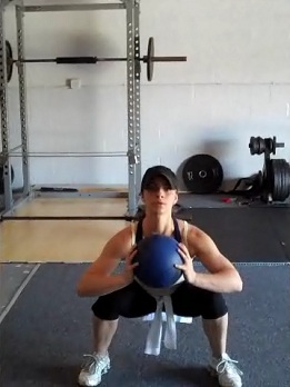 Medicine Ball Squats Finish Position