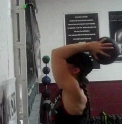 Medicine Ball Tricep Isolation Bounce Exercise Video Example