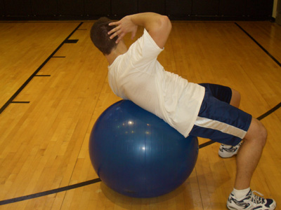 stability ball oblique crunch