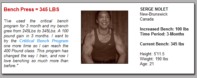 bench press workout