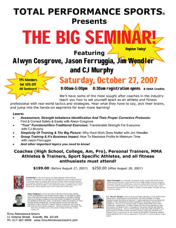 Total Performance Sports - Big Seminar