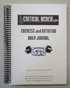 exercise and nutrition workout log