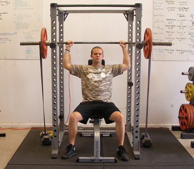 resistance band head press video exercise