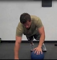 Medicine Ball Alternating Push-up Exercise Video Example