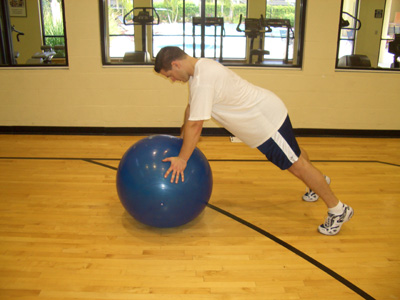 stability ball push up