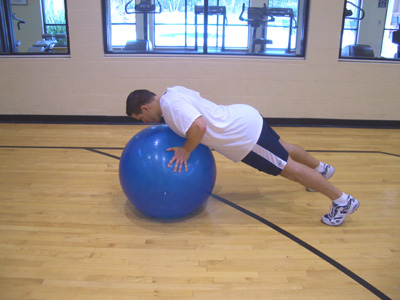 stability ball pushup