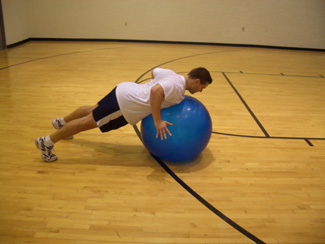 stability ball chest hold bounce