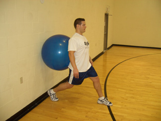 exercise ball stability split squat