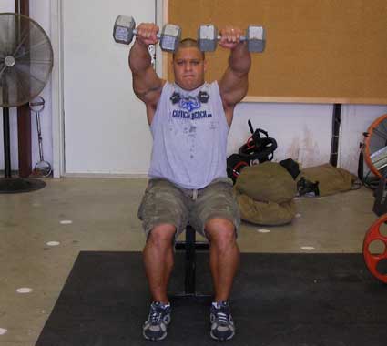 Seated Front Dumbbell Raise shoulder exercise