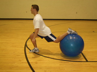 stability ball lunge