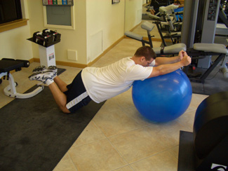 stability ball pullover row