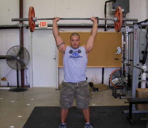 Standing Military Press shoulder exercise